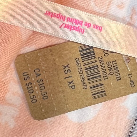 NWT VICTORIA'S SECRET PINK Hipster Pantie Sz XS Orange Ghosts Jersey - Picture 4 of 4